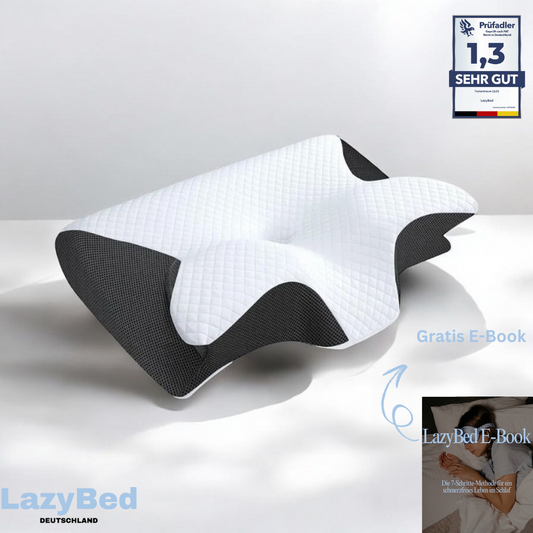 LazyBed™ Wach endlich ohne Nackenschmerzen auf jede Nacht, ganz ohne Schmerzmittel.