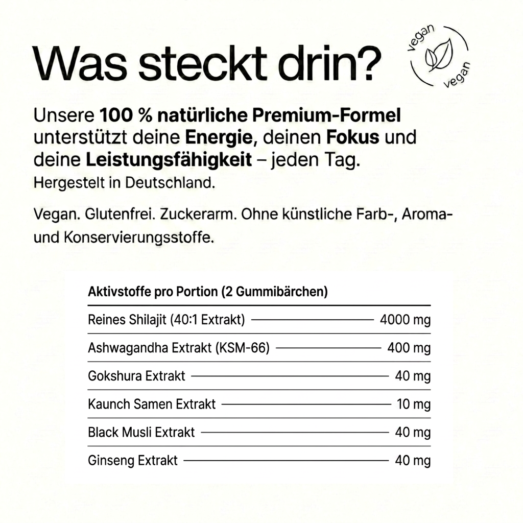 Gummivital™ Shilajit Gummies Hol dir zurück, was dich früher stark gemacht hat.