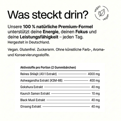 Gummivital™ Shilajit Gummies Hol dir zurück, was dich früher stark gemacht hat.