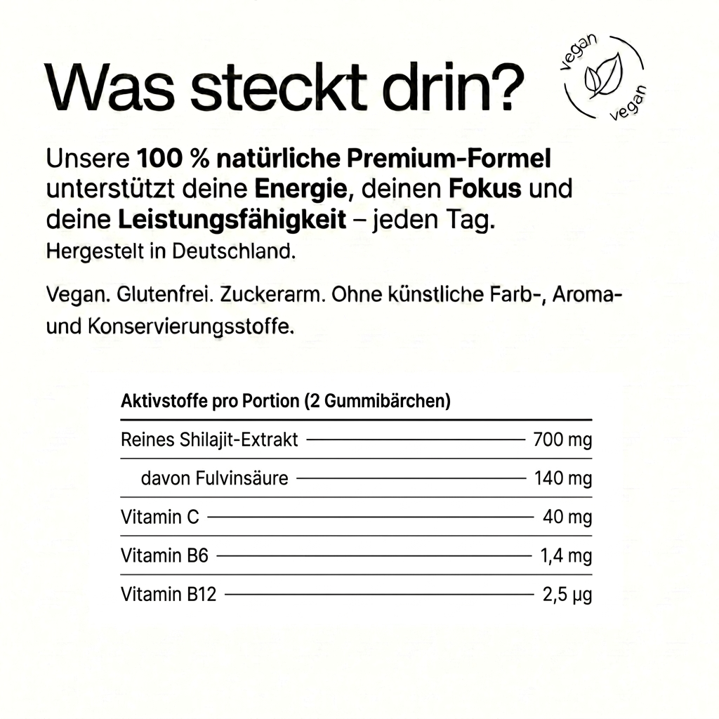 Gummivital™ Shilajit Gummies Hol dir zurück, was dich früher stark gemacht hat.